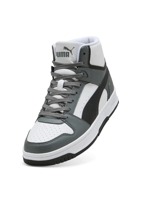 Puma Rebound Slam Mid Shoes White Dark Grey Men PUMA | Sneakers | 407168-03