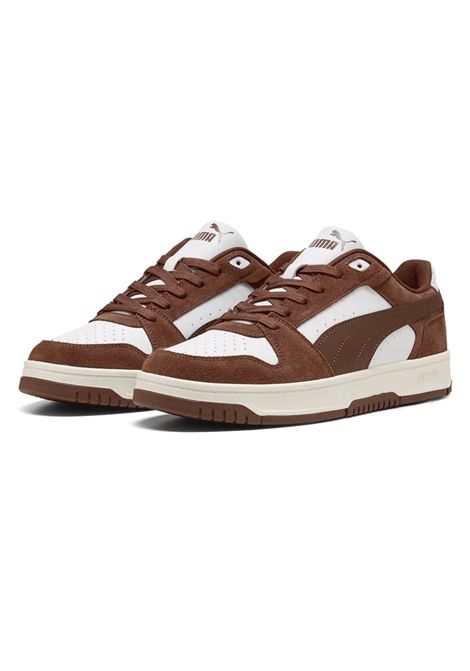 Puma Rebound Slam SD Shoes White Chestnut Brown Men PUMA | Sneakers | 407357-03