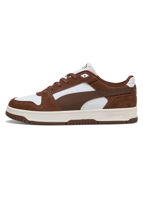 Puma Rebound Slam SD Shoes White Chestnut Brown Men PUMA | Sneakers | 407357-03