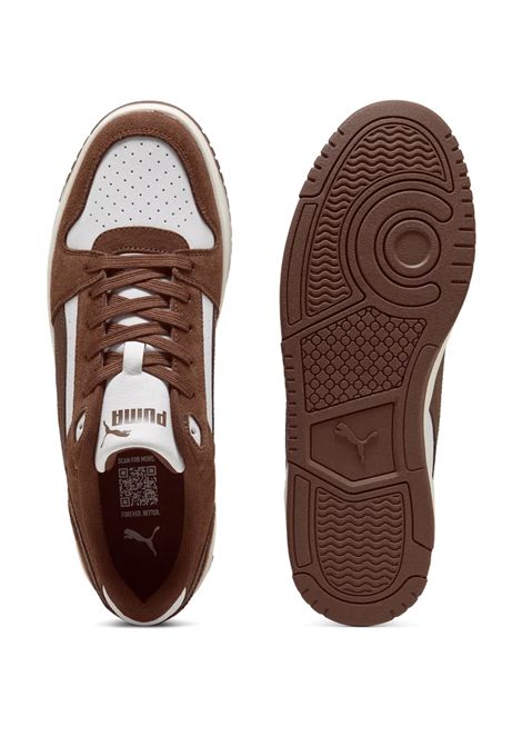 Puma Rebound Slam SD Shoes White Chestnut Brown Men PUMA | Sneakers | 407357-03