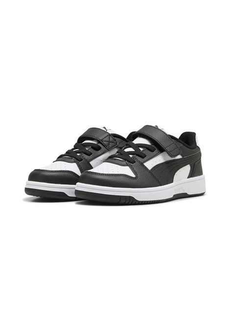 Puma Rebound Slam Lo Shoes White Black Kids PUMA | Sneakers | 408293-01