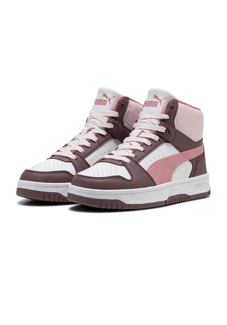Puma Rebound Slam Mid Shoes White Cocoa Dusky Rosewood Junior PUMA | Sneakers | 408800-07