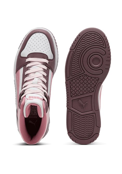 Puma Rebound Slam Mid Shoes White Cocoa Dusky Rosewood Junior PUMA | Sneakers | 408800-07