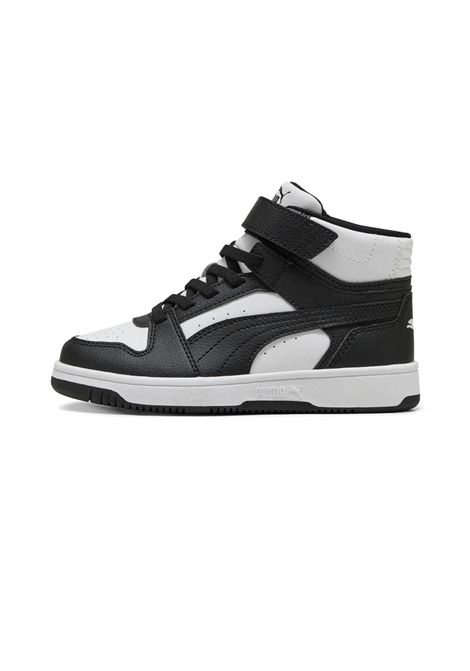 Puma Rebound Slam Mid Shoes White Black Kids PUMA | Sneakers | 408801-01