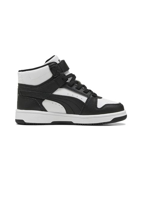 Puma Rebound Slam Mid Shoes White Black Kids PUMA | Sneakers | 408801-01