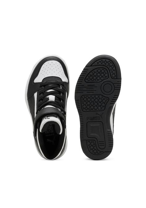 Puma Rebound Slam Mid Shoes White Black Kids PUMA | Sneakers | 408801-01