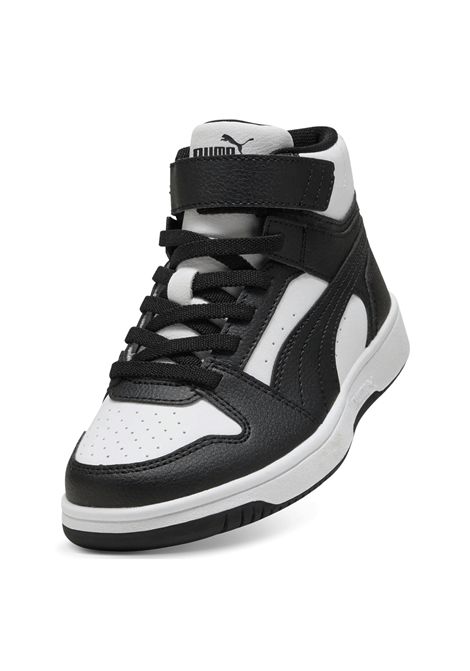 Puma Rebound Slam Mid Shoes White Black Kids PUMA | Sneakers | 408801-01