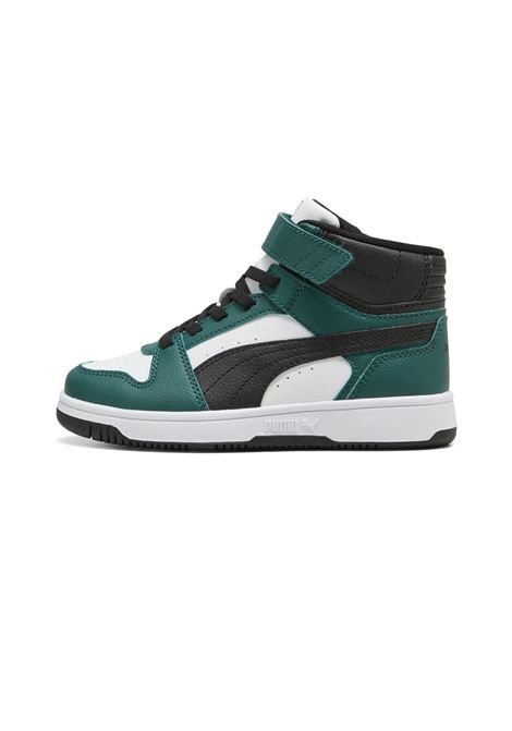 Puma Rebound Slam Mid Shoes White Green Black Kids PUMA | Sneakers | 408801-05