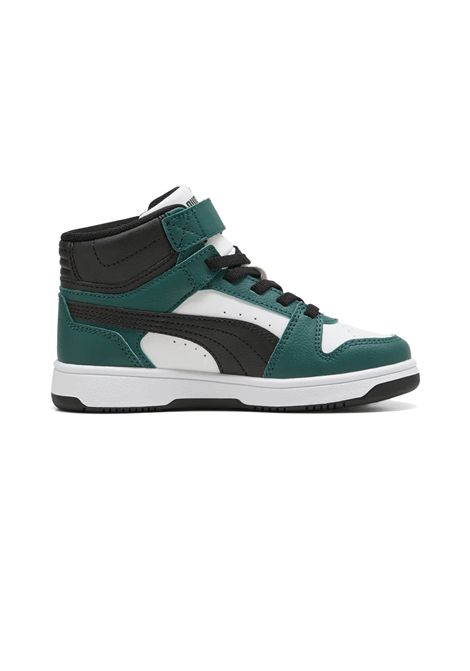 Puma Rebound Slam Mid Shoes White Green Black Kids PUMA | Sneakers | 408801-05