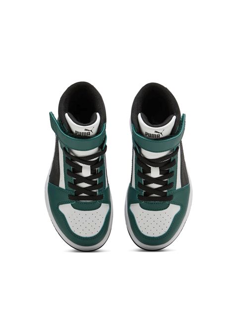 Puma Rebound Slam Mid Shoes White Green Black Kids PUMA | Sneakers | 408801-05