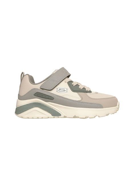 Skechers Uno Lite Revival Edge Shoes Beige Green Kids SKECHERS | Sneakers | 417132L-OFWT