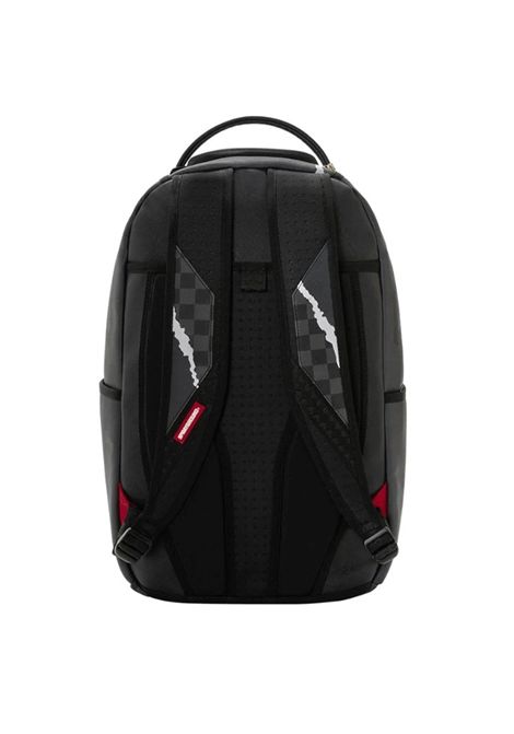Sprayground Center Rip Revealing Gray Check Backpack Black Unisex SPRAYGROUND | Backpacks | 910B8502NSZ-
