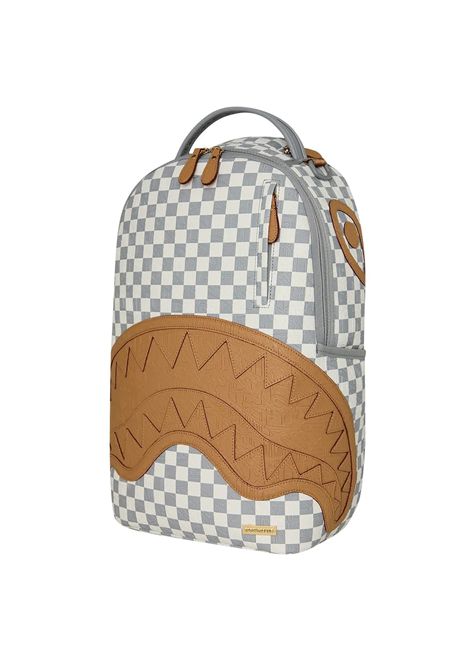 Sprayground Embossed Cream Check Backpack Grey Cream Unisex SPRAYGROUND | Backpacks | 910B8593NSZ-