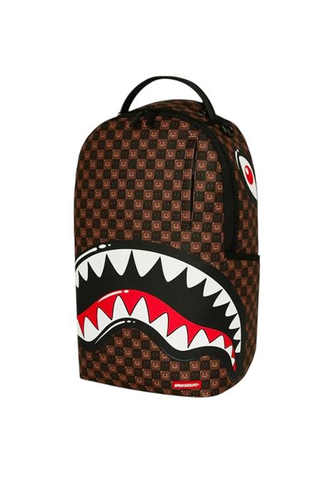 Sprayground Sharks In Paris WTF Bubbly Brown Check Backpack Brown Unisex SPRAYGROUND | Backpacks | 910B8634NSZ-