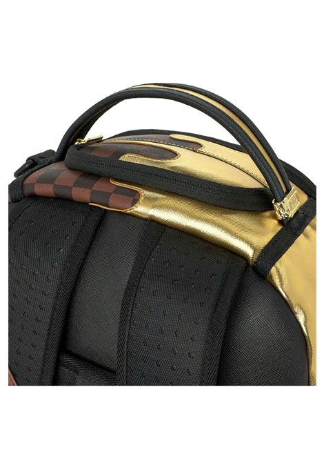 Sprayground Sharks In Paris Gold Drip Backpack Gold Brown Unisex SPRAYGROUND | Backpacks | 910B9250NSZ-