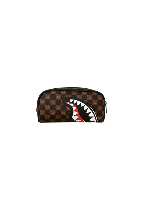 Sprayground Sharks In Paris WTF Bubbly Brown Check Pouch Brown Unisex SPRAYGROUND |  | 910B9303NSZ-