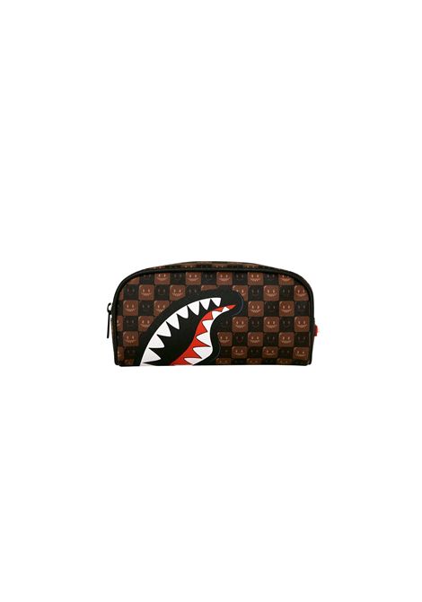 Sprayground Sharks In Paris WTF Bubbly Brown Check Pouch Brown Unisex SPRAYGROUND |  | 910B9303NSZ-