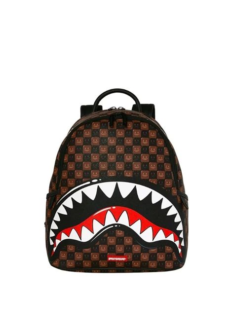 Sprayground Sharks In Paris WTF Bubbly Brown Check Savage Backpack Brown Unisex SPRAYGROUND | Backpacks | 910B9305NSZ-