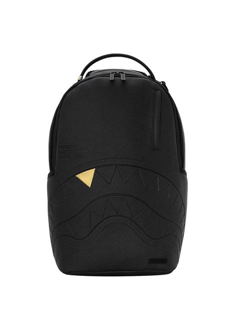 Sprayground Blacked Out Embossed Gold Tooth Backpack Black Gold Unisex SPRAYGROUND | Backpacks | 910B9325NSZ-