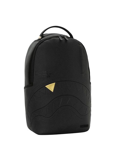 Sprayground Blacked Out Embossed Gold Tooth Backpack Black Gold Unisex SPRAYGROUND | Backpacks | 910B9325NSZ-