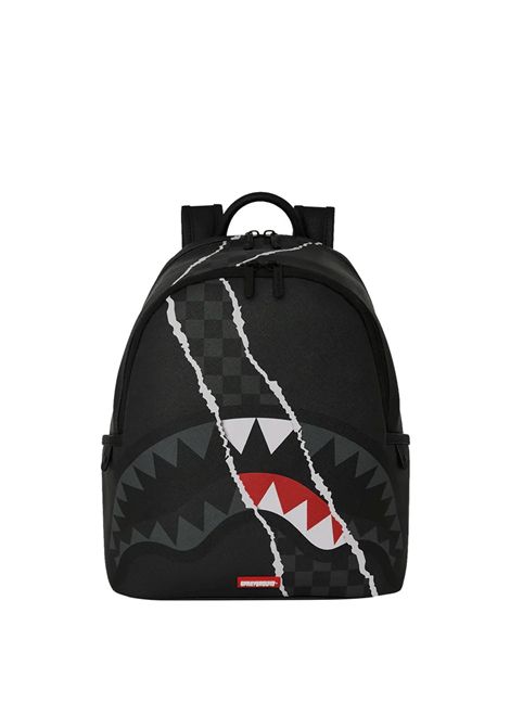 Sprayground Center Rip Revealing Gray Check Savage Backpack Black Unisex SPRAYGROUND | Backpacks | 910B9347NSZ-