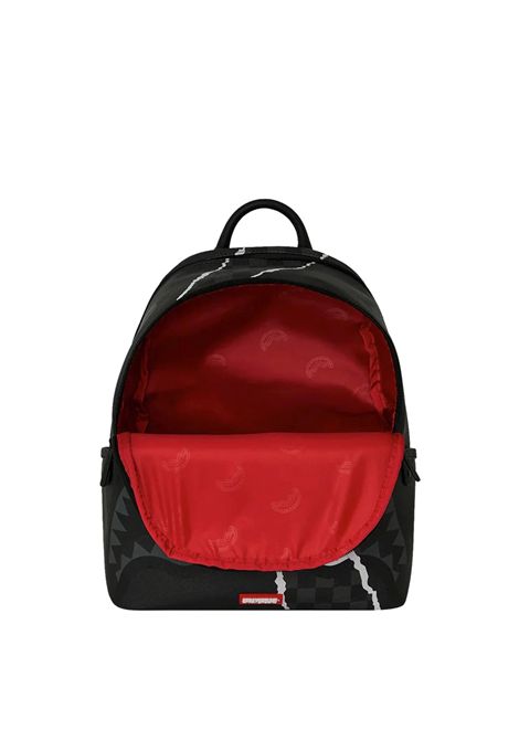 Sprayground Center Rip Revealing Gray Check Savage Backpack Black Unisex SPRAYGROUND | Backpacks | 910B9347NSZ-