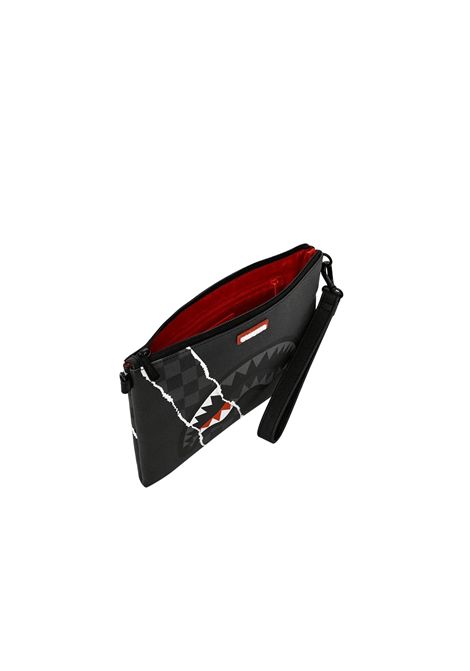 Sprayground Center Rip Revealing Gray Check Crossover Clutch Black Unisex SPRAYGROUND | Pochette | 910B9350NSZ-