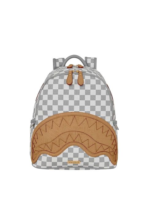 Sprayground Embossed Cream Check Savage Backpack Grey Cream Unisex SPRAYGROUND | Backpacks | 910B9396NSZ-