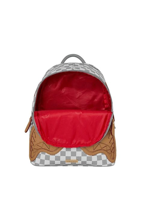 Sprayground Embossed Cream Check Savage Backpack Grey Cream Unisex SPRAYGROUND | Backpacks | 910B9396NSZ-