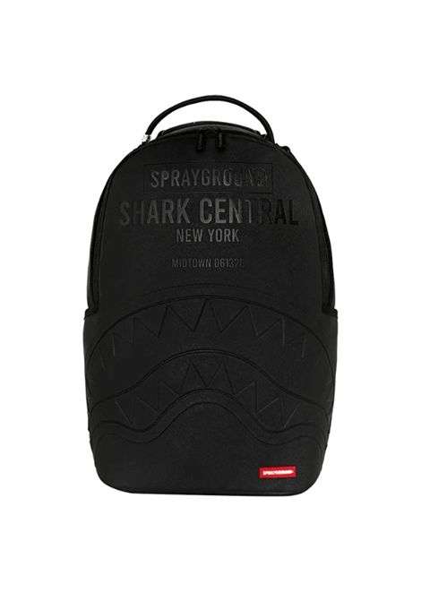 Sprayground Shark Central Embossed Black Nylon Backpack Black Unisex SPRAYGROUND | Backpacks | 910B9626NSZ-