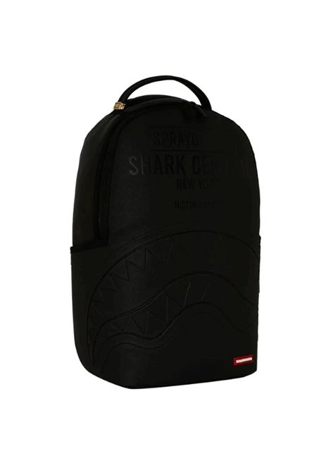 Sprayground Shark Central Embossed Black Nylon Backpack Black Unisex SPRAYGROUND | Backpacks | 910B9626NSZ-