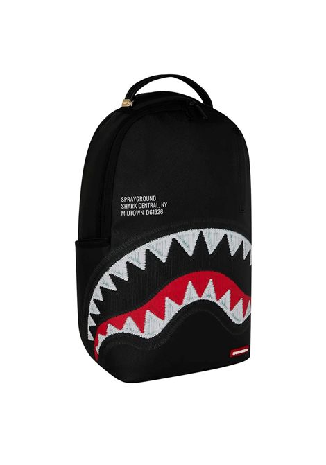 Sprayground Shark Central Black Embroidered Shark Backpack Black  Unisex SPRAYGROUND | Backpacks | 910B9629NSZ-