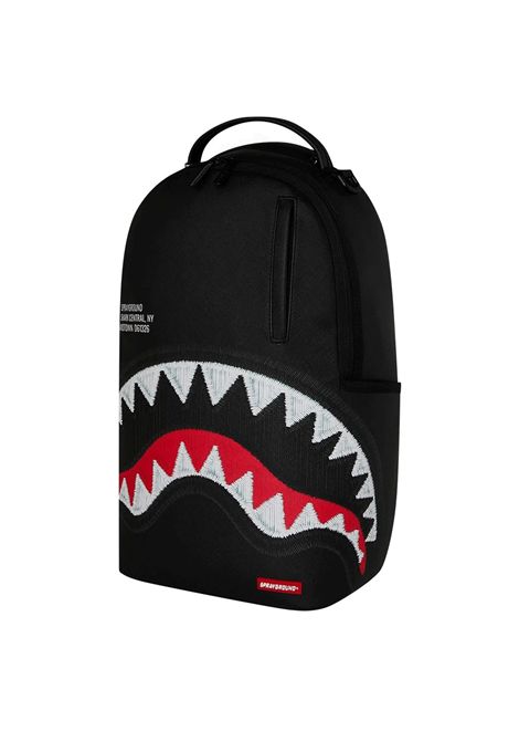 Sprayground Shark Central Black Embroidered Shark Backpack Black  Unisex SPRAYGROUND | Backpacks | 910B9629NSZ-