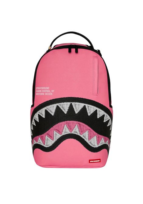 Sprayground Shark Central Pink Embroidered Shark Backpack Pink Unisex SPRAYGROUND | Backpacks | 910B9630NSZ-