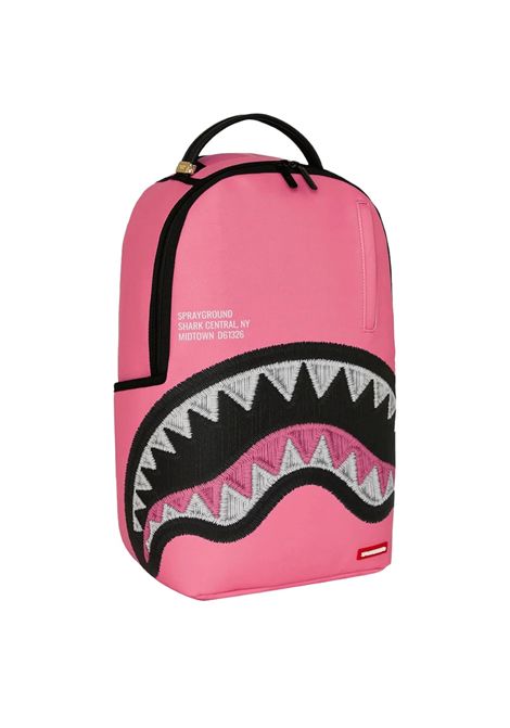 Sprayground Shark Central Pink Embroidered Shark Backpack Pink Unisex SPRAYGROUND | Backpacks | 910B9630NSZ-