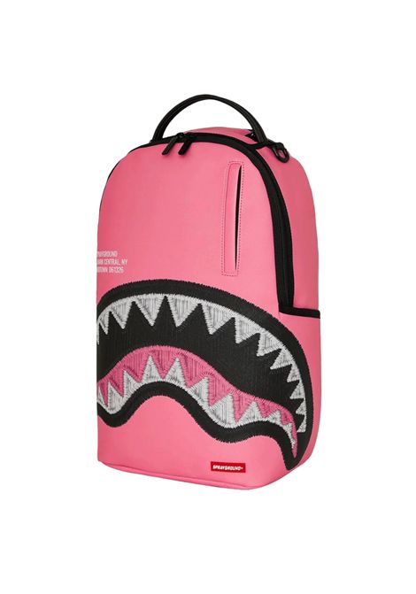 Sprayground Shark Central Pink Embroidered Shark Backpack Pink Unisex SPRAYGROUND | Backpacks | 910B9630NSZ-