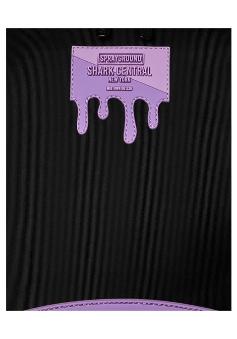 Sprayground Shark Central Light Purple Backpack Black Purple Unisex SPRAYGROUND | Backpacks | 910B9631NSZ-