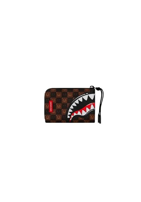Sprayground Sharks In Paris WTF Bubbly Brown Check Wallet Brown Unisex SPRAYGROUND | Wallet | 910W9302NSZ-