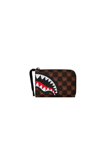 Sprayground Sharks In Paris WTF Bubbly Brown Check Wallet Brown Unisex SPRAYGROUND | Wallet | 910W9302NSZ-