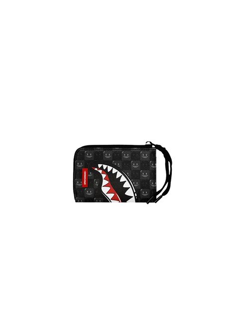 Sprayground Sharks In Paris WTF Bubbly Black Check Wallet Black Unisex SPRAYGROUND | Wallet | 910W9315NSZ-