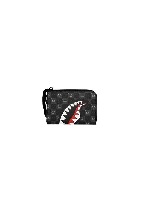 Sprayground Sharks In Paris WTF Bubbly Black Check Wallet Black Unisex SPRAYGROUND | Wallet | 910W9315NSZ-