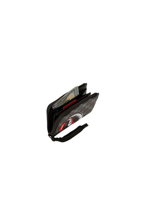 Sprayground Sharks In Paris WTF Bubbly Black Check Wallet Black Unisex SPRAYGROUND | Wallet | 910W9315NSZ-