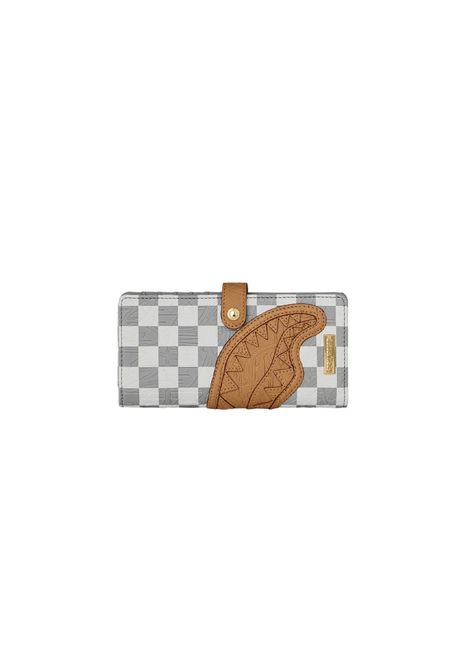 Sprayground Embossed Cream Check Single Fold Wallet Grey Cream Unisex SPRAYGROUND | Wallet | 910W9402NSZ-