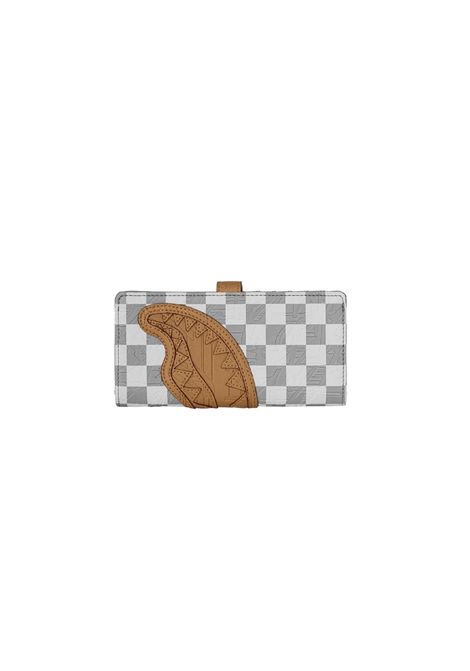 Sprayground Embossed Cream Check Single Fold Wallet Grey Cream Unisex SPRAYGROUND | Wallet | 910W9402NSZ-
