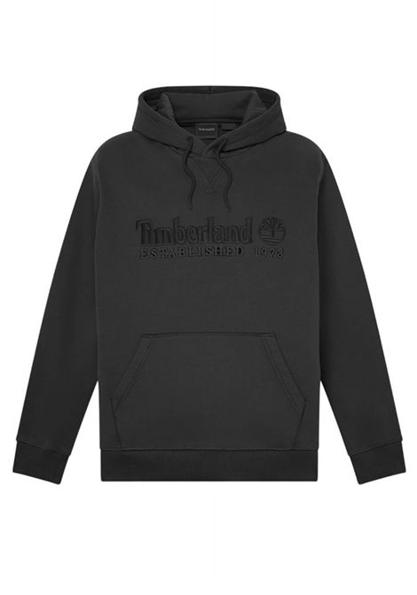 Felpa Timberland con Logo Established 1973 Ricamato e Cappuccio Nero Uomo TIMBERLAND | Felpe | TBC0YHB6-CN1