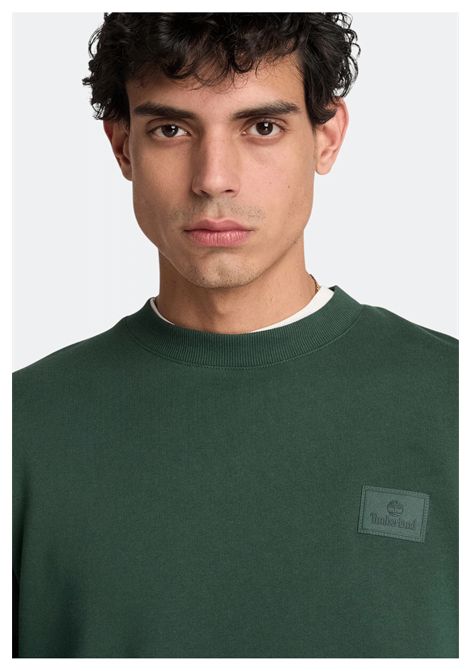 Felpa Timberland Silicon Badge Girocollo Verde Uomo TIMBERLAND | Felpe | TBC0YHBC-398