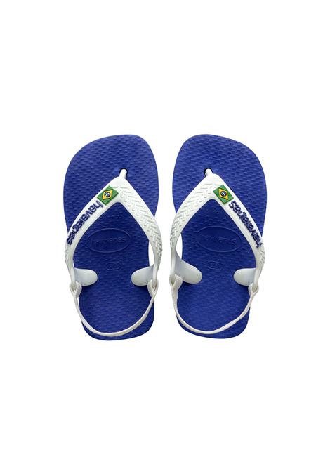 Havaianas Baby Brasil Logo Flip-Flops Blue White Infant HAVAIANAS | Flip Flops | 4140577-2711