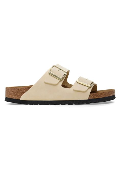 Birkenstock Arizona Nubuck Leather Sandals Ecru Women BIRKENSTOCK | Sandals | 1026711-ECRU