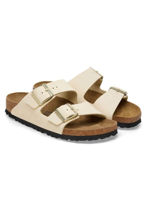 Birkenstock Arizona Nubuck Leather Sandals Ecru Women BIRKENSTOCK | Sandals | 1026711-ECRU