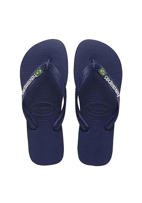 Havaianas Brasil Logo Flip-Flops Navy Blue Unisex HAVAIANAS | Flip Flops | 4110850-0555